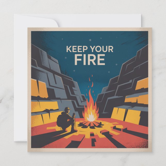 Cartes Pour Fêtes Annuelles Keep Your Fire (Devant)