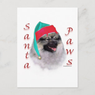 Cartes Pour Fêtes Annuelles Keeshond Père Noël Paws