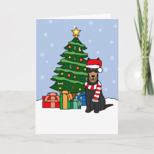 Cartes Pour Fêtes Annuelles Kelpie et sapin de Noël australiens