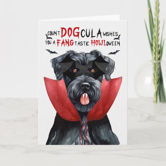 Cartes Pour Fêtes Annuelles Kerry Blue Terrier drôle nombre DOGcula Halloween (Devant)