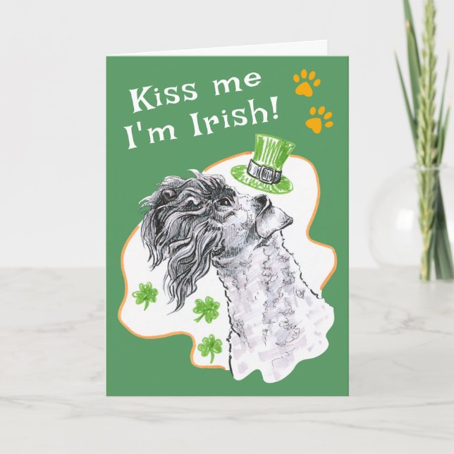 Cartes Pour Fêtes Annuelles Kerry Blue Terrier Irlandais Chien Funny Jour de l (Devant)
