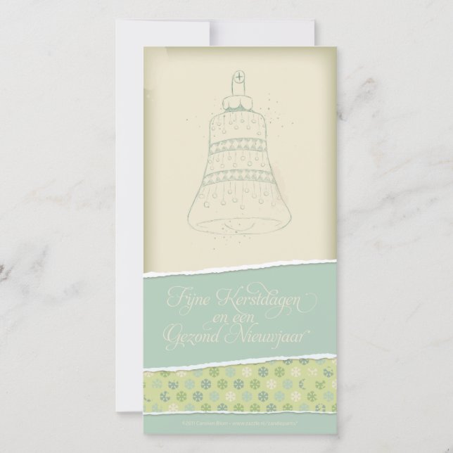 Cartes Pour Fêtes Annuelles Kerstkaart a rencontré le kerstklok 1 (Devant)