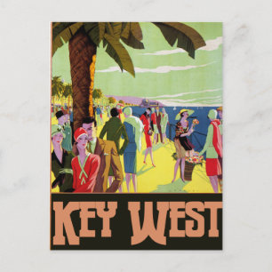 Cartes Pour Fêtes Annuelles Key West Florida Travel Vintage oeuvre d'art
