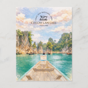 Cartes Pour Fêtes Annuelles Khao Sok Cheow Lan Lac Aquarelle Éco Tourisme