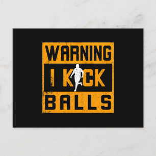 Cartes Pour Fêtes Annuelles Kickball Warning I Kick Balls