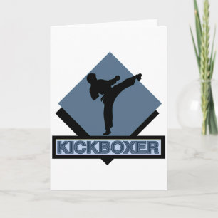 Cartes Pour Fêtes Annuelles Kickboxer diamant bleu