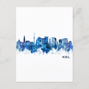 Cartes Pour Fêtes Annuelles Kiel Allemagne Skyline Blue