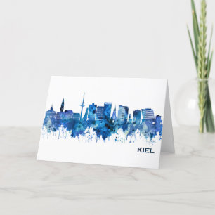 Cartes Pour Fêtes Annuelles Kiel Germany Skyline Blue
