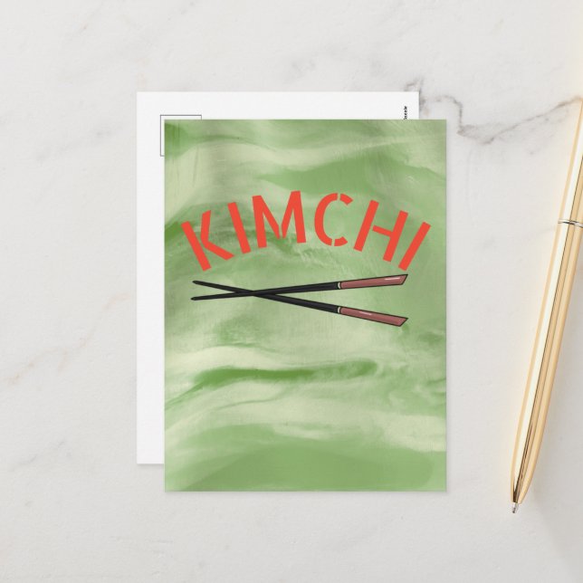 Cartes Pour Fêtes Annuelles kimchi mignon (Devant/Arrière en situation)
