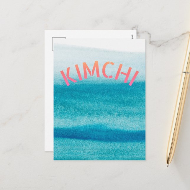 Cartes Pour Fêtes Annuelles kimchi mignon (Devant/Arrière en situation)