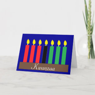 Cartes Pour Fêtes Annuelles Kinara pour Kwanzaa : bleu foncé