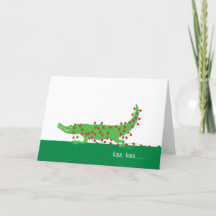 Cartes Pour Fêtes Annuelles Kiss, Kiss Gator Valentine Card