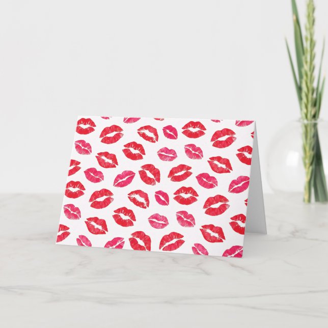 Cartes Pour Fêtes Annuelles Kiss Lip Marks Valentines Day Card (Devant)