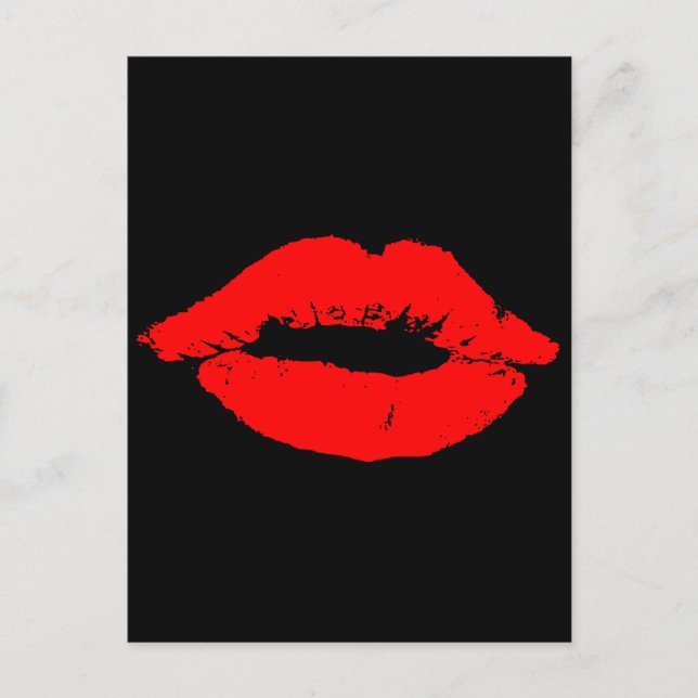 Cartes Pour Fêtes Annuelles Kiss Lips Red Lipstick Losion Passion Valentine (Devant)