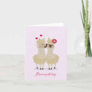 Cartes Pour Fêtes Annuelles Kissing Llamas Valentine's Day Cards