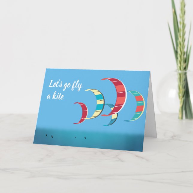 Cartes Pour Fêtes Annuelles Kitesurf (Devant)