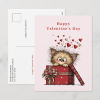 Kiton de dessin animé mignon avec la Saint-Valenti