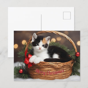 Cartes Pour Fêtes Annuelles Kitten dans le panier