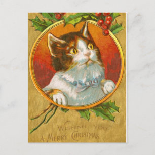 Cartes Pour Fêtes Annuelles Kitten de Noël aux baies sèches