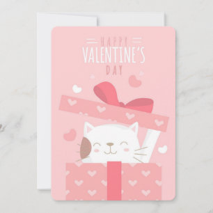 Cartes Pour Fêtes Annuelles Kitten Heureuse Sainte-Valentin dans une boîte