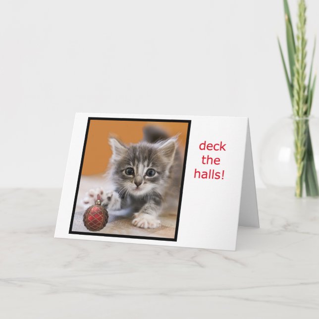 Cartes Pour Fêtes Annuelles Kitten offre un bel ornement de Noël ! (Devant)