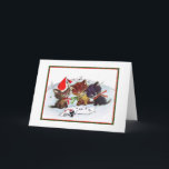 Cartes Pour Fêtes Annuelles Kitties avec souris Maestro<br><div class="desc">Image des années 50 rétro de trois petites chattes avec un conducteur de souris chantant des chatons</div>