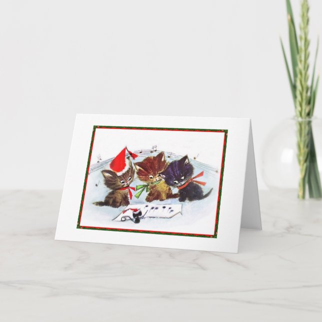 Cartes Pour Fêtes Annuelles Kitties avec souris Maestro (Devant)