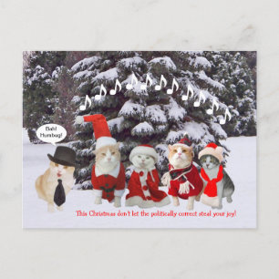 Cartes Pour Fêtes Annuelles Kitties chantent des chants de Noël