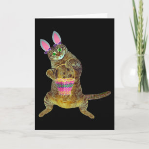 Cartes Pour Fêtes Annuelles Kitty avec le panier de Pâques