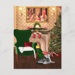 Cartes Pour Fêtes Annuelles Kitty cat Noël