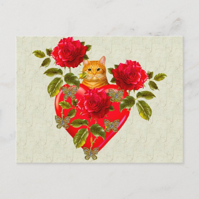 Cartes Pour Fêtes Annuelles Kitty Chat Valentine (Devant)