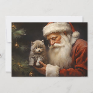 Cartes Pour Fêtes Annuelles Kitty Chaton Père Noël Joyeux Noël