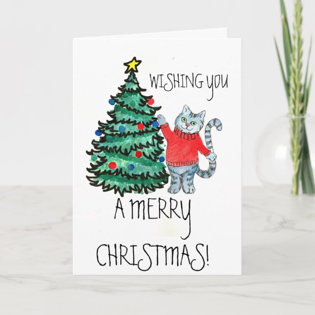 Cartes Pour Fêtes Annuelles Kitty de Noël (Devant)