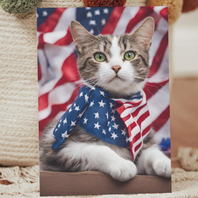 Cartes Pour Fêtes Annuelles Kitty patriotique : Une célébration de la liberté (Créateur téléchargé)
