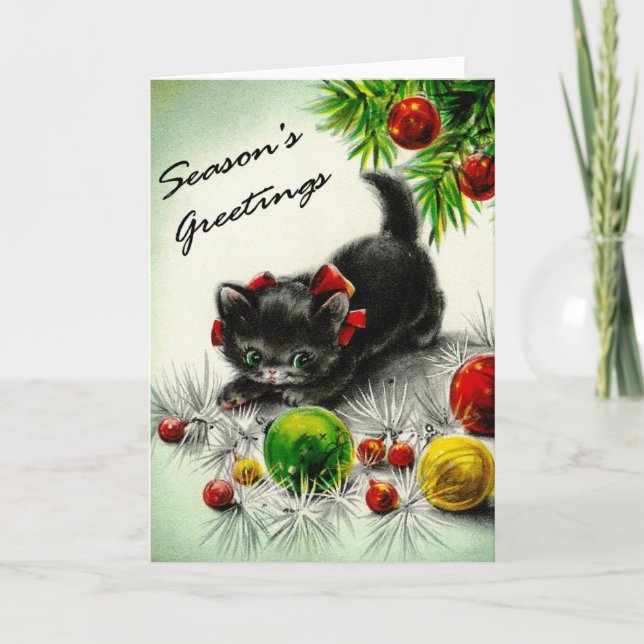 Cartes Pour Fêtes Annuelles Kitty sous l'arbre (Devant)