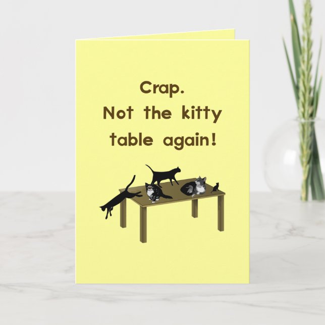 Cartes Pour Fêtes Annuelles Kitty Table Funny Thanksgiving Kids Table Joke (Devant)