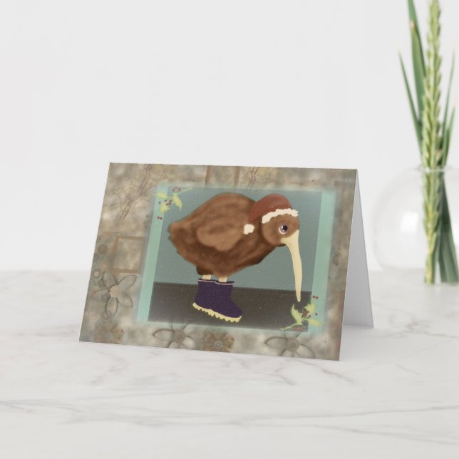 Cartes Pour Fêtes Annuelles Kiwi Père Noël (Devant)