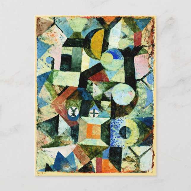 Cartes Pour Fêtes Annuelles Klee - Composition with the Yellow Half Moon (Devant)