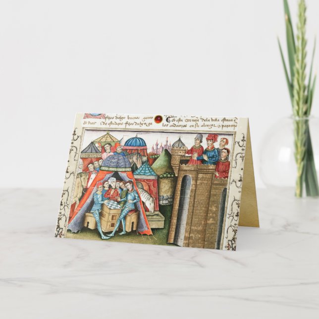 Cartes Pour Fêtes Annuelles Knight Cifar Watches the Enemy Camp Play Chess   (Devant)