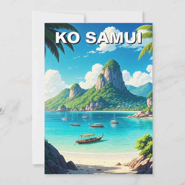 Cartes Pour Fêtes Annuelles Ko Samui Thaïlande (Devant)