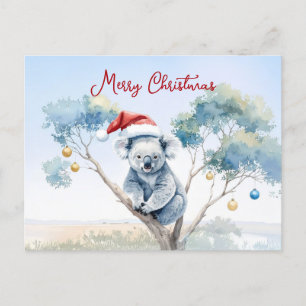 Cartes Pour Fêtes Annuelles Koala assise dans un gommier Joyeux Noël