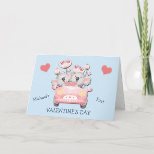 Cartes Pour Fêtes Annuelles Koala Bear Car Baby's First Valentine's Day
