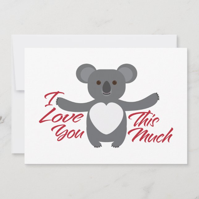 Cartes Pour Fêtes Annuelles Koala Bear Je T'aime Tellement (Devant)
