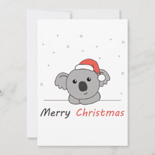 Cartes Pour Fêtes Annuelles Koala Noël Neige Animaux d'hiver Koalas Café