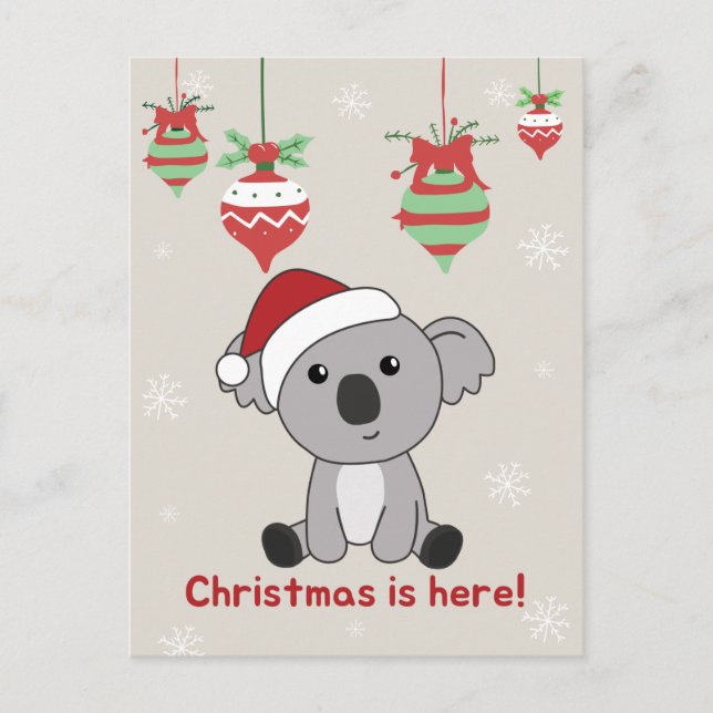 Cartes Pour Fêtes Annuelles Koala Noël Neige Animaux d'hiver Koalas vacances (Devant)