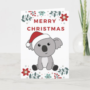 Cartes Pour Fêtes Annuelles Koala Noël Neige Animaux d'hiver Koalas vacances