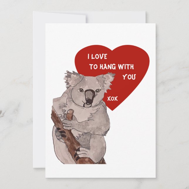 Cartes Pour Fêtes Annuelles Koala Valentines (Devant)