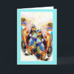 Cartes Pour Fêtes Annuelles Koi Fish Lovers Romantic Summer Grey Card<br><div class="desc">Un artiste en vitrail,  Chiaki Sato,  a créé l'image unique en collectionnant le verre de haute qualité. Et elle a ajouté la couleur du graphique juste à l'arrière - plan. Cette photographie originale est appelée Art Glass Picture. Vous pouvez voir les autres images dans le site chiakisato.</div>