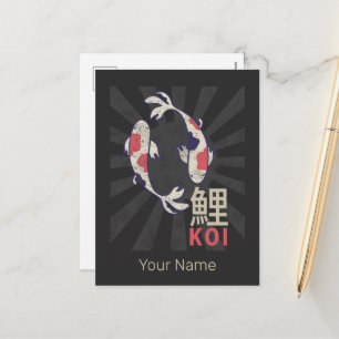 Cartes Pour Fêtes Annuelles Koi Vintage Nishikigoi Carpe japonaise pour Aquari