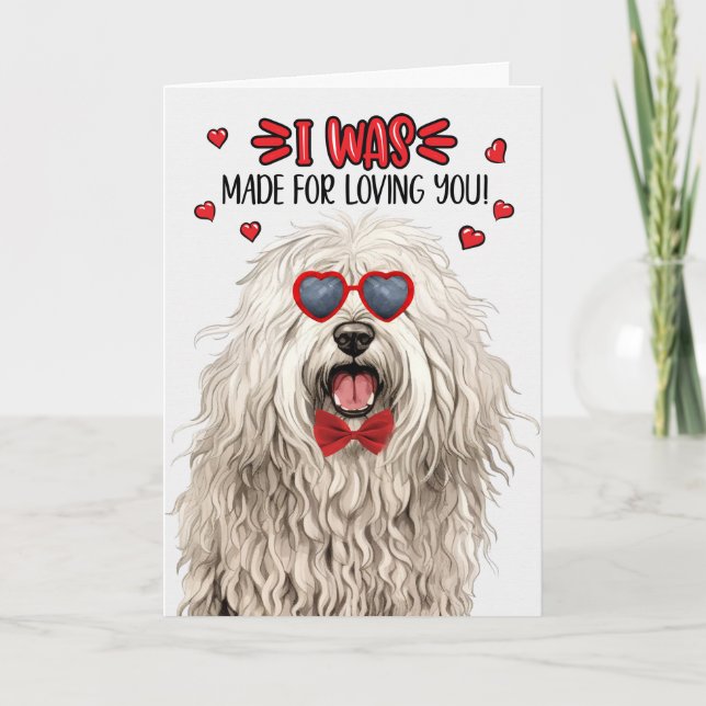 Cartes Pour Fêtes Annuelles Komondor Chien fait pour vous aimer Valentine (Devant)